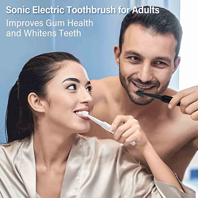 Fiudx Cepillo de Dientes Eléctrico, 38 000 Vibraciones de Alta Frecuencia, 5 Modos de Velocidad, Carga Usb, Cerdas Suaves, Cabezal de Limpieza Inteligente, Ideal para El Cuidado Bucal Diario, Uso