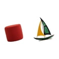 thumbnail image 6 of CarpNettore Ottoman Foot Rest Stool Bench Seat Chair Cylinder Sofa Tea Stool for Office Bedroom Nursery Apartment Iron Sailboat Sculpture Tabletop Ornament Feng Shui Decor Collection Decorative, 6 of 8