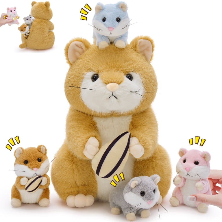 Morismos Hamster Plush Toy Family Set With 4 Babies photo 1