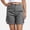 Dark Gray, variant on hoksml Women's Cargo Shorts, Mid-Rise Button Fly with Elastic Back Waist, Nylon Blend Casual Shorts with Multi Pockets