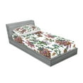 thumbnail image 2 of Ambesonne Flower Fitted Sheet & Pillow Sham Set, Vintage Floral Ornaments, Twinxl, Multicolor, 2 of 2