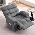 thumbnail image 7 of JMYMRY 360°Swivel Rocker Recliner Chair with Side Pockets, Adjustable Lounge Chair with Elegant Design for Living Room, Bedroom, Grey, 7 of 7