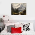 thumbnail image 4 of JEUXUS Framed Canvas Wall Art Room Decor, Vintage Mountain Landscape Wall Painting Prints, Rustic Farmhouse Wall Art, Vintage Decor for Bedroom Bathroom Living Room, 4 of 4