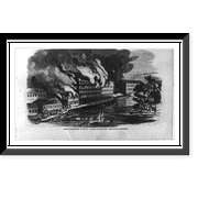 Historic Framed Print, Great conflagration of the No. 1 Nashua Manufacturing Company, New Hampshire, 17-7/8" x 21-7/8"