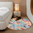 thumbnail image 2 of Small Round Rug 3Ft Washable Non-Slip, Abstract Beach Circle Area Rugs for Living Room Bedroom, Summer Colorful Coastal Ocean Sea Wave Indoor Floor Mats Carpet Runner for Home Decor, 2 of 8