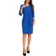 thumbnail image 2 of Vestidos de trabajo casuales INSPIRE CHIC para oficina de media manga para mujer, vestido midi XS azul, 2 of 5