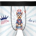 thumbnail image 4 of Happy 4th of July Patriotic Yorkshire Terrier Marching Band Uniform Balloons Fireworks All Over Print Boxer Briefs Underwear for Men Dad Yorkie Dog Lover Gifts - 13009, 4 of 6