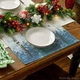 thumbnail image 7 of mubwai Xmas Trees Winter Placemats Set of 4, 12x18 Inch Seasonal Blue Christmas Table Mats for Party Kitchen Dining Decoration, 7 of 7