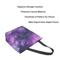thumbnail image 3 of Open Top Canvas Tote Bag with Zipper Reusable Shopping Bag 13.5x15" Roomy Carryall Purple and Black Tie-dye Texture, 3 of 9