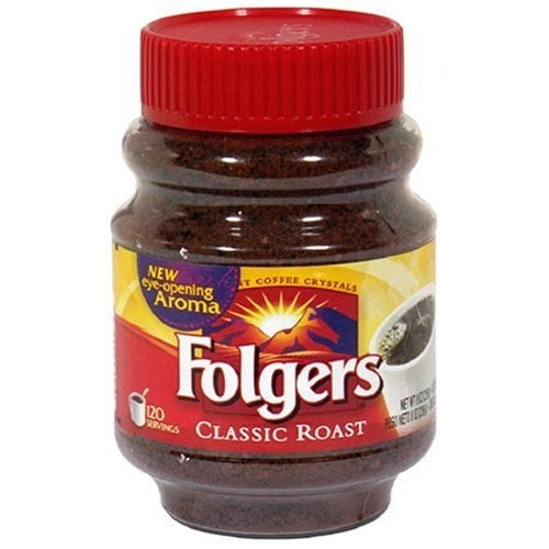 Folgers Classic Roast Instant Coffee, 8Ounce Pack of 6