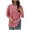 B-Red, variant on Womens Post Shoulder Surgery Shirts Snap Tear Away Shirt 3/4 Tops Chemo Port Adjustable Clothing S-2X B-Red