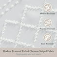 thumbnail image 4 of Siiluminisoy White Boho Shower Curtains With Tassels,Heavy-Duty Mold/Mildew-Resistant,Water-Repellent, Machine-Washable,Tufted Chevron Striped Textured Design,72 x 72, 4 of 8