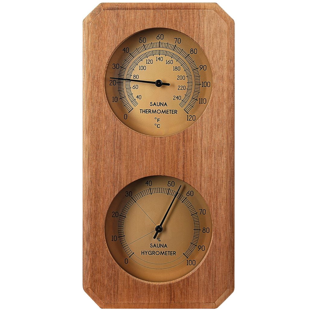 Bois Thermo-hygromètre Thermomètre Hygromètre Hammam Salle de sauna  Fahrenheit Accessoires (1pc, couleur bois) Szkydv