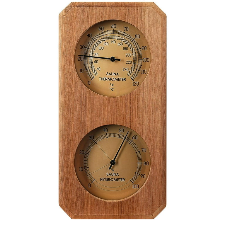 Sauna 1 Temperature in Indoor Humidity Room and Equipment Sauna Thermometer Hygrometer, Accessories 2 Hygrothermograph, Sauna Measurement Wooden