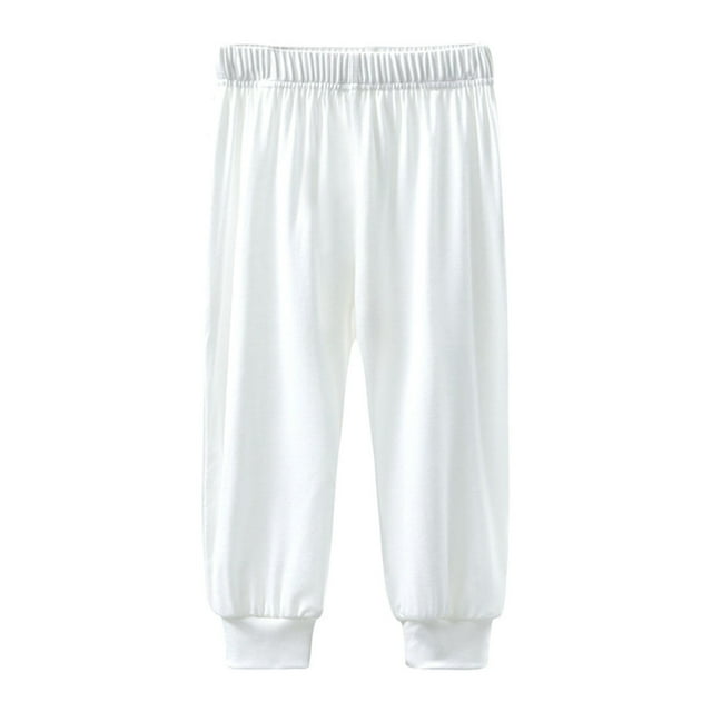 HVOBTTY Pantalons Droits Longs pour Enfants, Pantalons Répulsifs d'Été Fins Respirants et Frais Blancs, 80