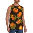 thumbnail image 2 of Bixox Men's Orange Pumpkin Autumn Maple Printed Shirt Sleeveless Fitness Tank Top-Medium, 2 of 7