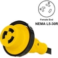 thumbnail image 4 of PTR0133 Heavy Duty RV Dogbone Electrical Power Plug Adapter Converter 15 Amp Male to 30 Amp Female with Twist Lock and LED Indicator, 14 Inches, 4 of 5