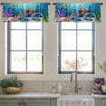 thumbnail image 3 of LALILO Kitchen Curtain Valance Cartoon Tropical Fish With Rod Pocket Window Curtain 52"x 18" Set of 2, 3 of 5