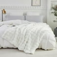 thumbnail image 3 of GHOUSE White Faux Fur Blanket Fluffy Luxury Throw Blanket Plush Soft Bed Blanket 60×80 Inches, 3 of 6