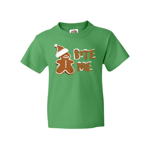 Inktastic Bite Me Gingerbread Youth T-Shirt