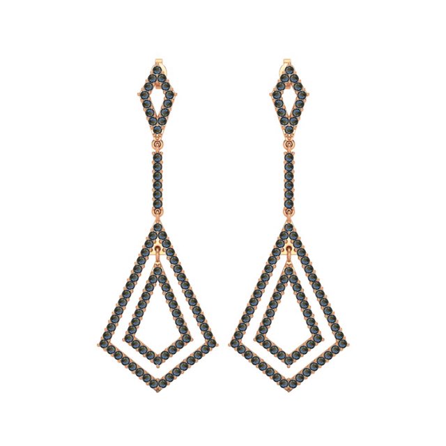 Boucles d'Oreilles Pendantes Rondes en Argent Sterling 925 Rose Vermeil Labradorite pour Femmes