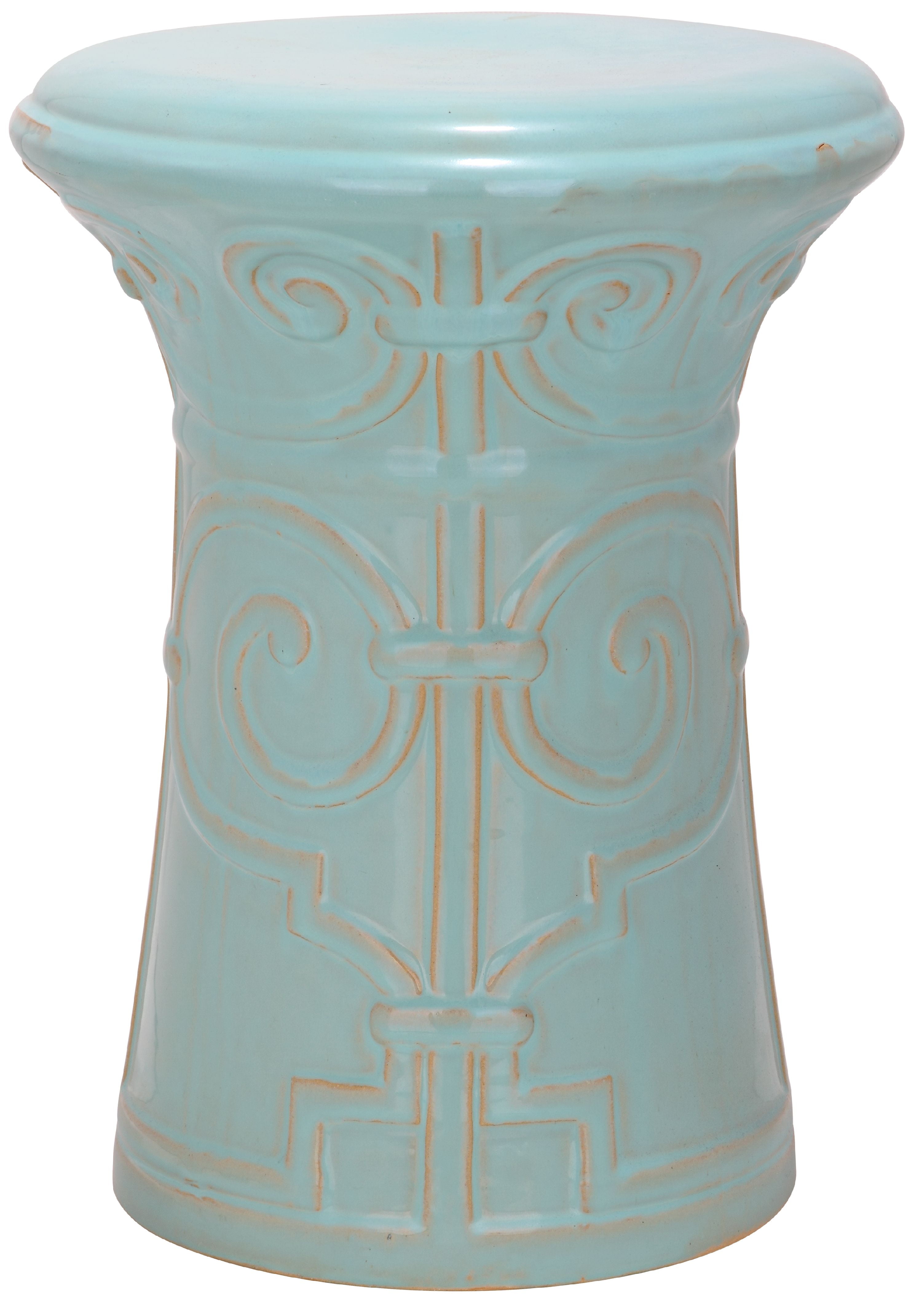 Safavieh Imperial Ceramic Indoor/Outdoor Garden Stool, Light Blue
