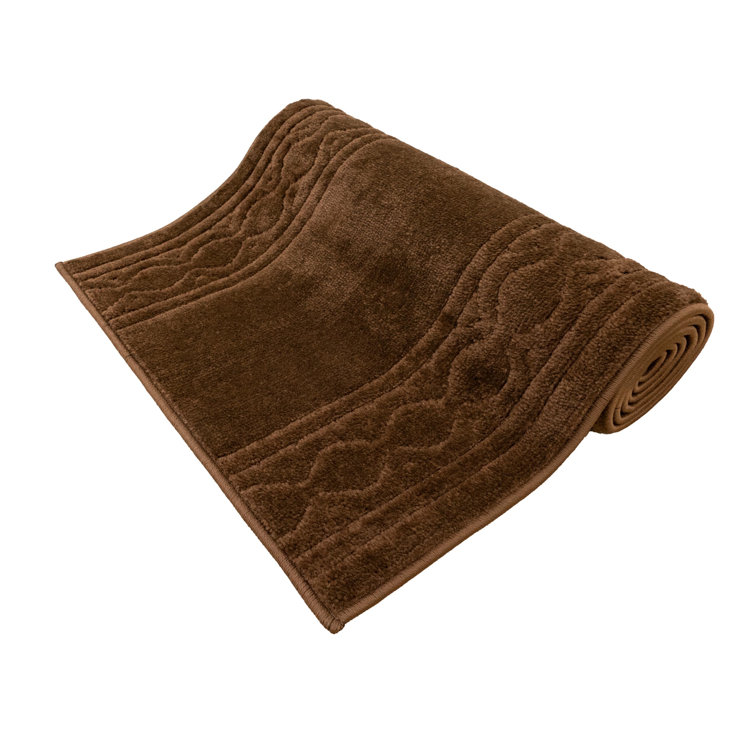 Custom Size Anti-Slip Washable Soft Pile Moroccan Trellis Brown Carpet Runner Rugs ( 16' x 26")