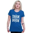 thumbnail image 4 of Cruisin For a Bruisin Fight Rebel Punk Womens Slim Fit Graphic Tee Brisco Brands X, 4 of 5