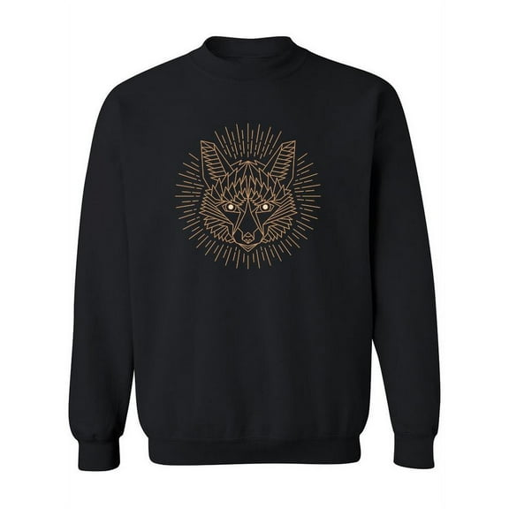 Fox Head With Lines Pattern Sweatshirt Women -Image by Shutterstock, Female XX-Large