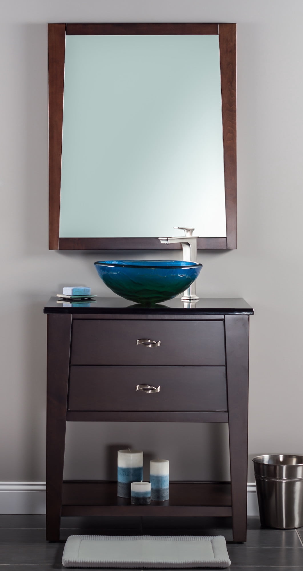 Miseno MNO-191-ORB Circular 16-1/2" Glass Bathroom Sink; Oil Rubbed Bronze Drain