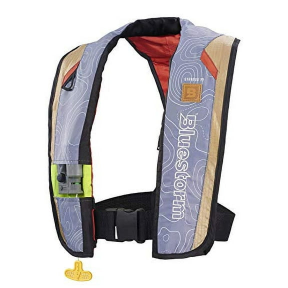 Bluestorm Gear Stratus 35 Inflatable PFD Life Jacket (Legendary Tan) | US Coast Guard Approved Automatic/Manual Life Vest for Adults