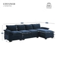 thumbnail image 2 of LUCKHAO Modern L-shaped Chenille Cloud Sofa with Double Seat Cushions,5-seat Upholstered Indoor Furniture,Sleeper Sofa Couch with Chaise Lounge for Living Room,Apartment, 2 of 11