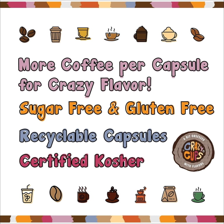 Crazy Cups, 20 Ct Flavored Coffee K-Cups Variety Pack Sampler with
