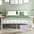 thumbnail image 2 of Eavesince 14in Queen Size Bed Frame with Headboard and Footboard,No Box Spring Needed,White, 2 of 6