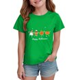 thumbnail image 5 of Staki Toddler Halloween Shirts Cute Tshirt for Girls Kids Funny Halloween Print Tee Tops(Green,5-6 Years), 5 of 7