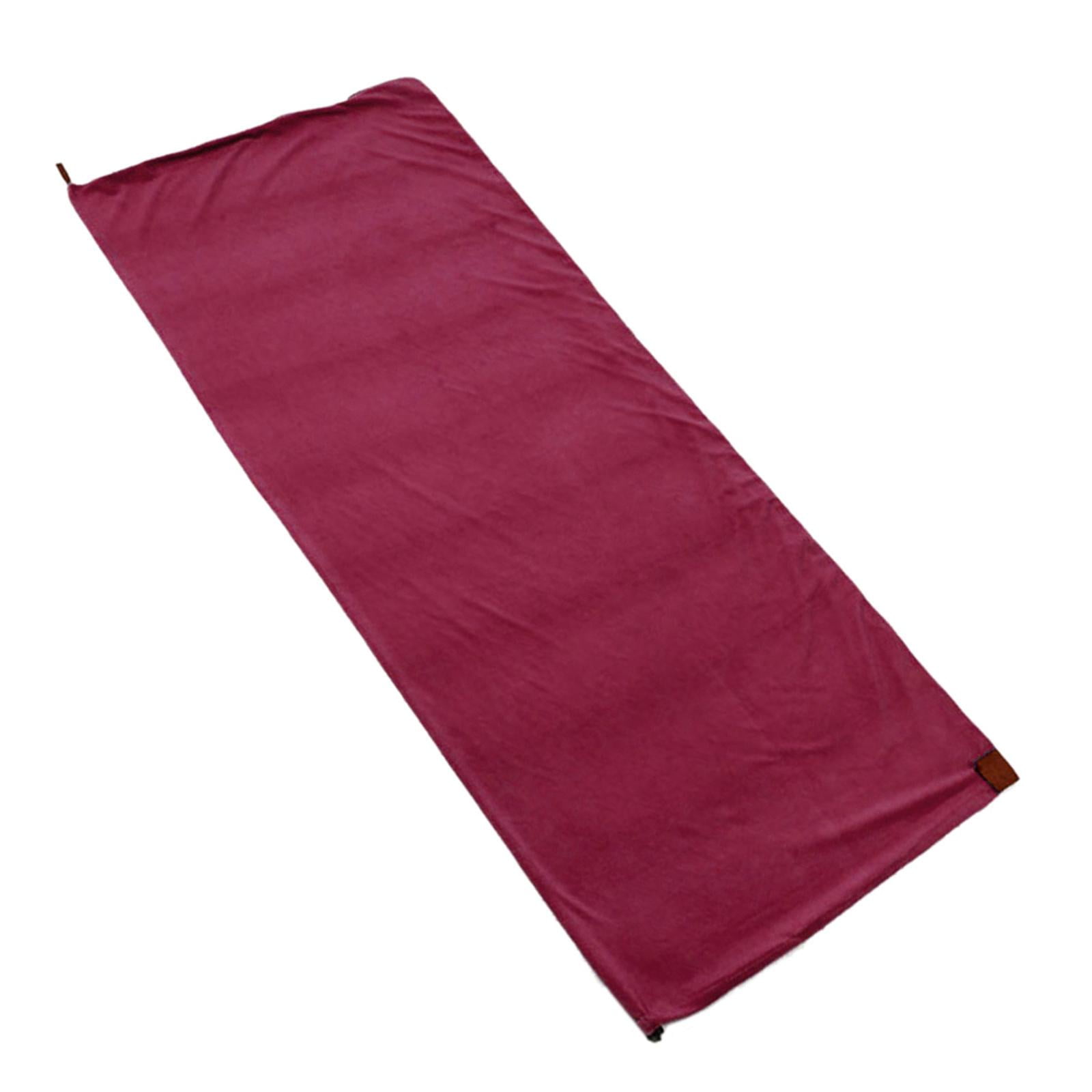 Wswqop -Fleece sleeping bag liner, thermal pillow, sleeping bag, warm emergency camping Deep Red