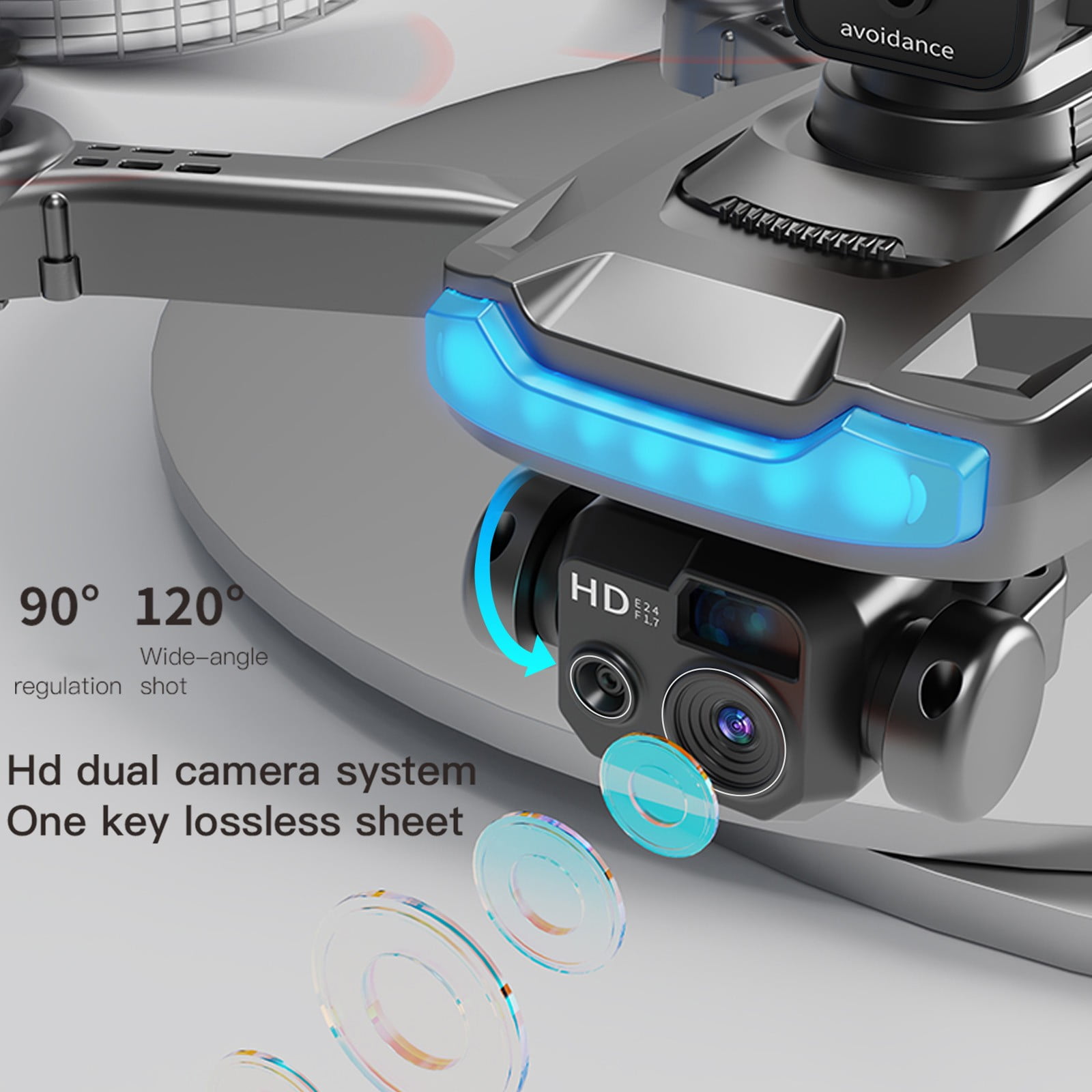 Drones with High-Definition Dual Camera, 540°intelligent obstacle avoidance, 120°Ultra Wide Angle Lens, Remote Control Toy Gifts