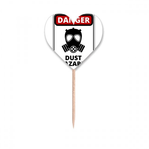 Danger Symbol Dust Hazard Warning Signs Toothpick Flags Heart Lable Cupcake Picks