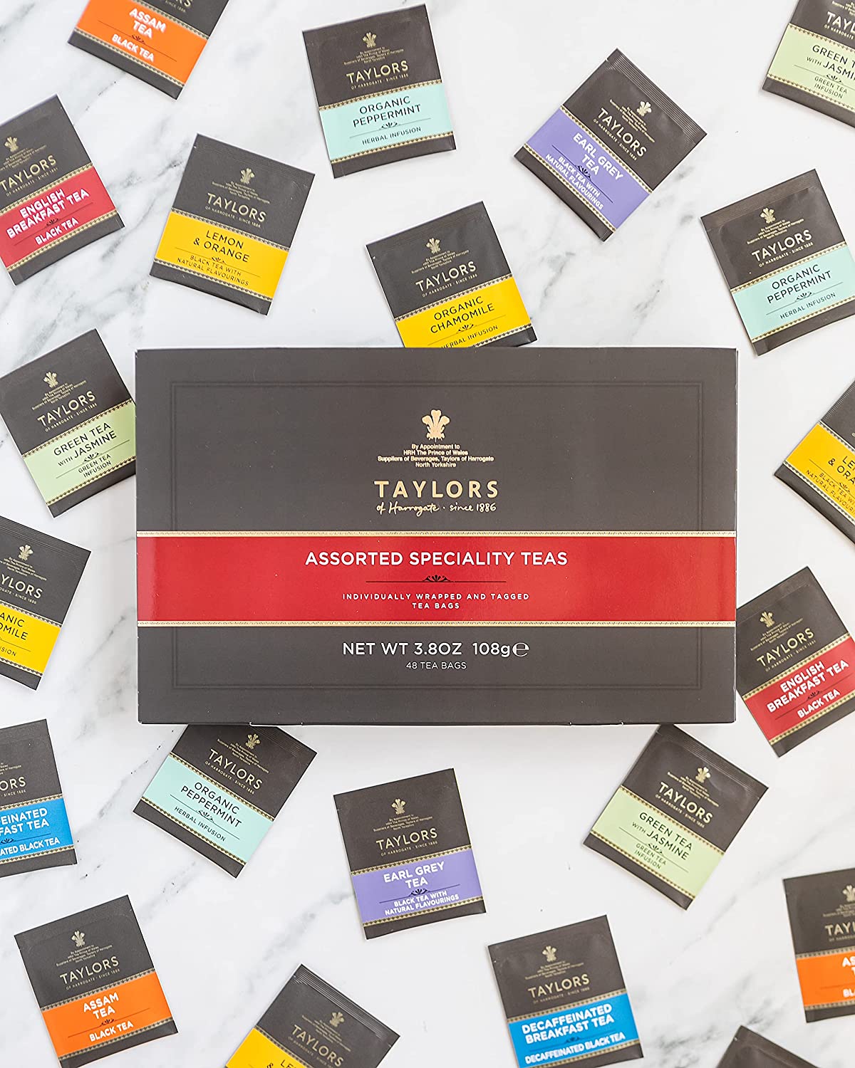 TAYLORS OF HARROGATE ASSORTED SPECIALTY TEAS BOX , 48 COUNT (PACK OF 1)