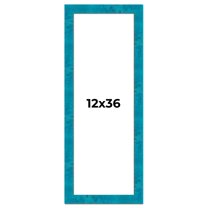 12x36 Frame Blue Teal Burl Wood Picture Frame | 1.75 Inch Moulding Width | Interior Frame Depth 0.5
