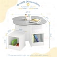 thumbnail image 2 of Curipeer Nesting Design Kids Table and Chair Set with 4 Square Storage Stools (Gray / White), 2 of 6