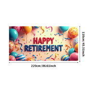 LUUFILx Retirement Celebration Banner Colorful Party Decorations Backdrop Background Happy Event Supplies Photography Props Retirement Party Decor