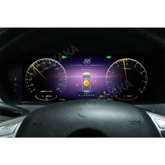 MOOKAKA Digital Dashboard Instrument Cluster for Mercedes-Benz C-Class W204 2011 2012 2013 2014 LCD Screen Virtual Cockpit Speedometer Upgrade Universal Fit Car Accessory with Linux OS
