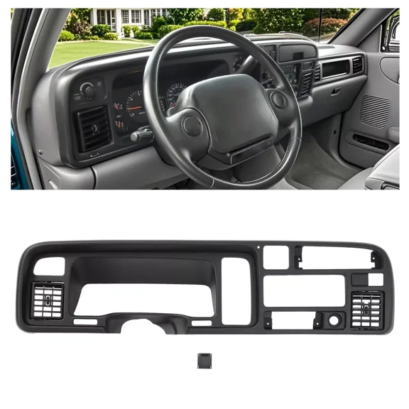 Kojem Dash Bezel Radio Trim Panel for 1994-1997 Dodge Ram 1500 2500 3500 Matte Black Dashboard Cluster Bezel Vents