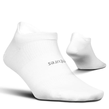 Feetures High Performance Ultra Light No Show Tab Solid- Running Socks for Men & Women  Athletic Ankle Sock  Moisture Wicking- Small  White