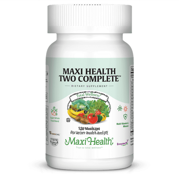 Maxi Health Two Complete Multivitamin for Adults – Immune & Energy Support – 120 Capsules – Kosher