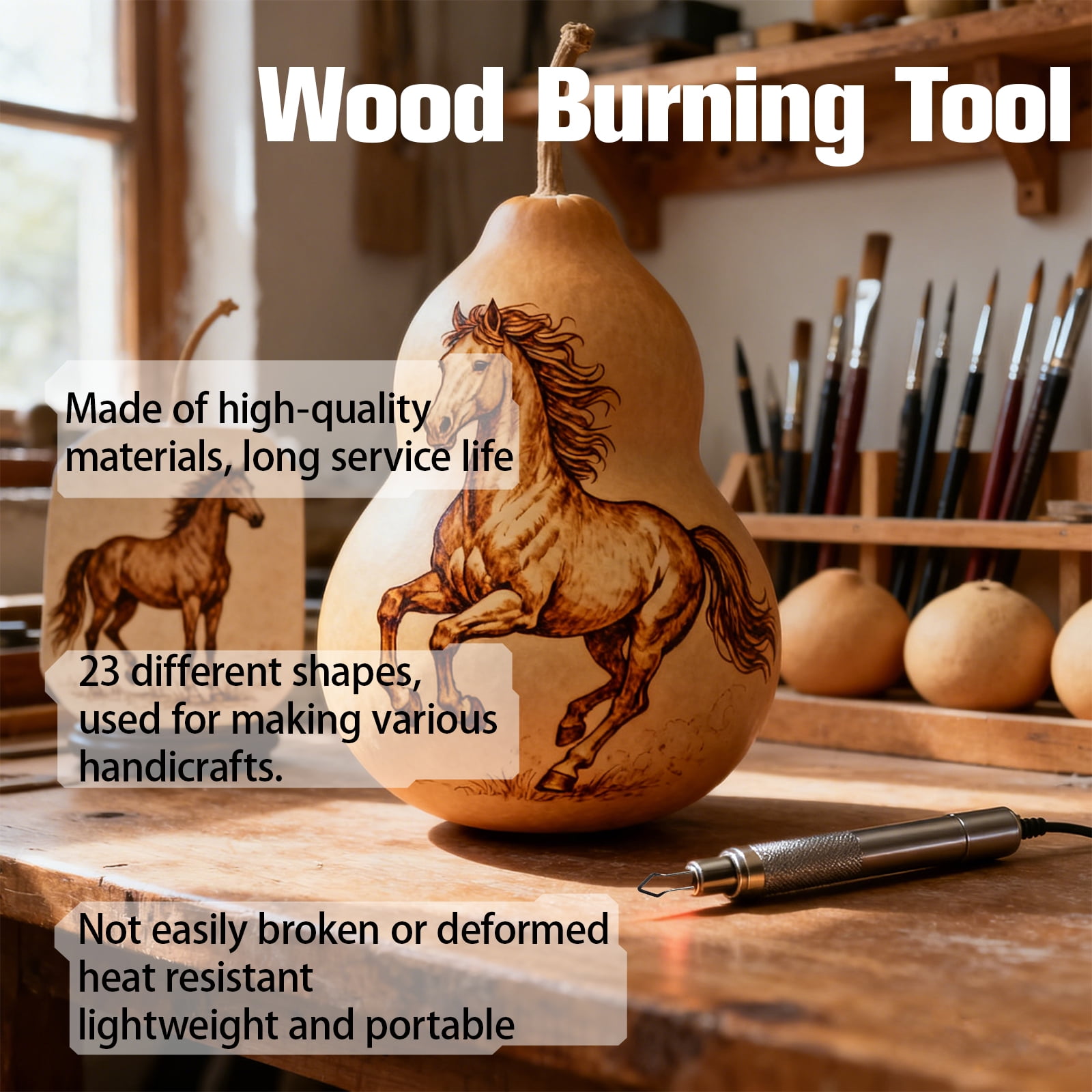 23pcs Wood Burning Kit Wood Burning Tips Tool High impedance Nickel Chromium Wire Pyrography Engraving Pen Tip for Pyrography Leather