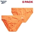 thumbnail image 3 of Reebok Pack de 5 slips de tiro bajo para hombre, azul medio, naranja y gris, 3 of 7
