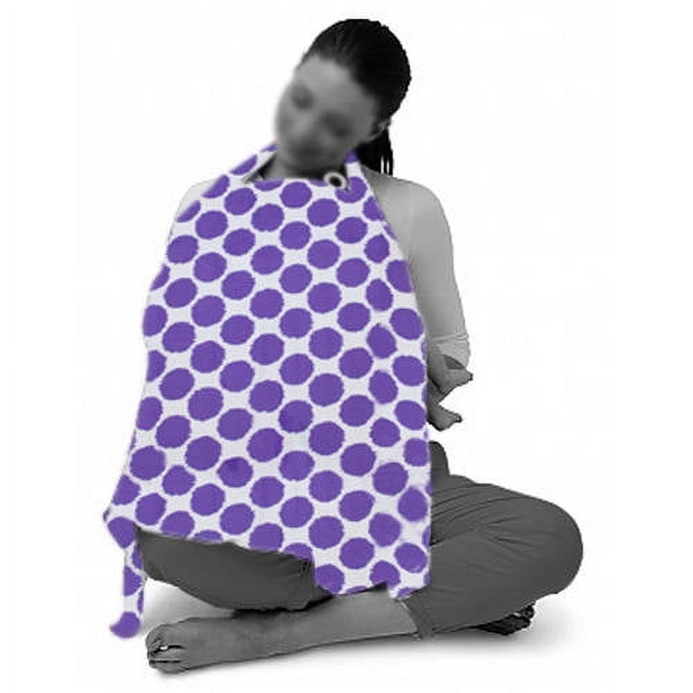 Bacati Ikat Lilac Dots 100 Percent Cotton Breathable Muslin Breastfeeding/Nursing Privacy Cover