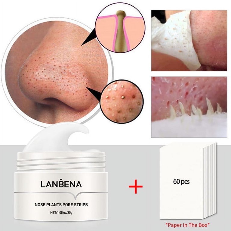 Blackhead Remover Mask - 60 Pcs, Pore Cleanser Strips For Face & Nose, Purifying Mask For All Skin Types (1.05oz/30g) - Grizzly Adam